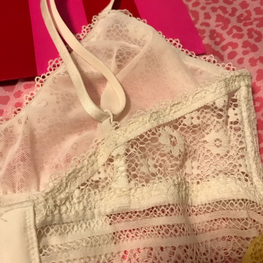 Victoria's Secret Bralette Lace Bundle Yellow White Size Medium - Picture 9 of 10